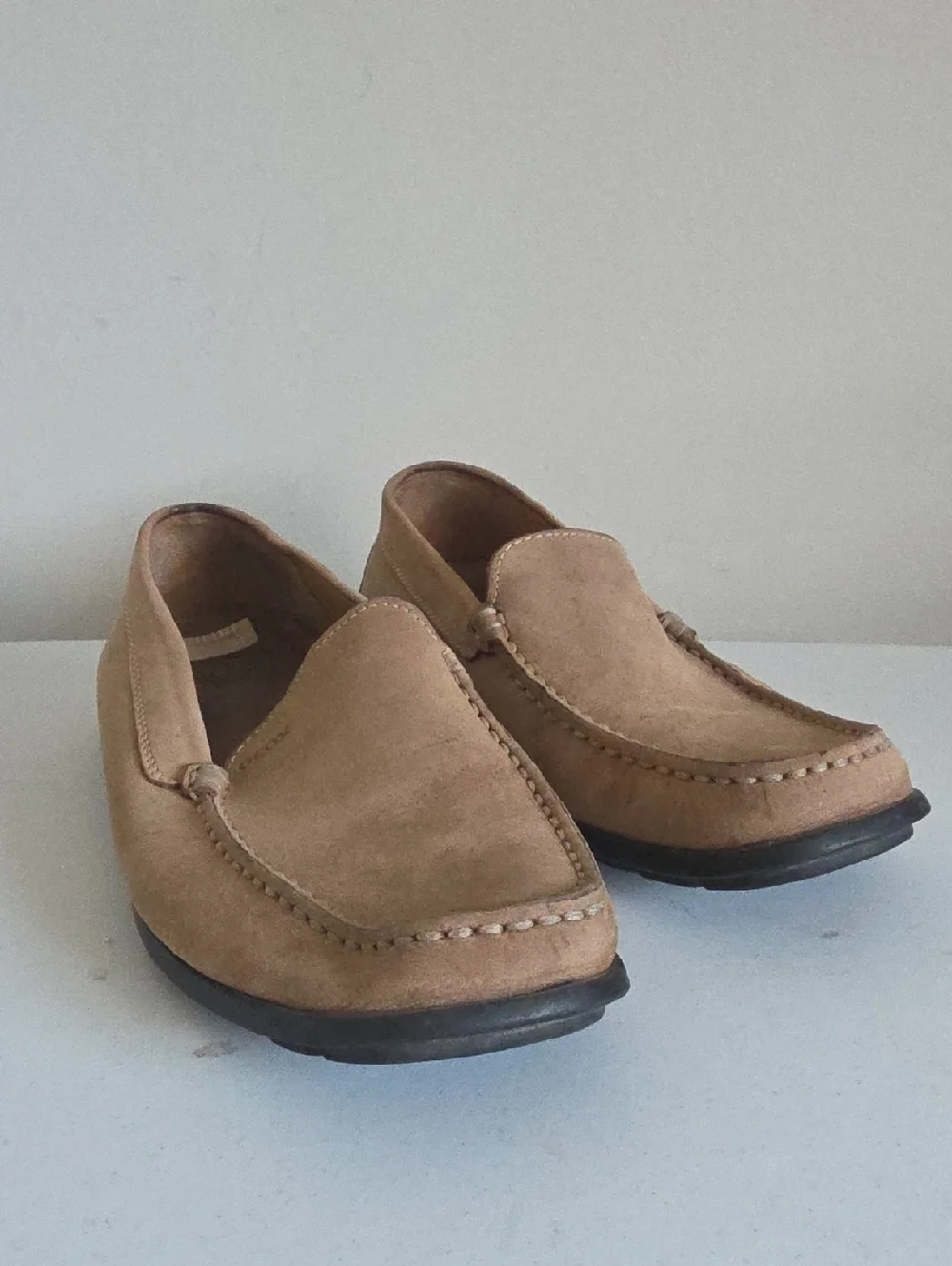 GEOX | Suede Driving Loafers Breathable Taupe Sz 41